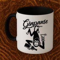 Ginpanse Chimpanzee Chimp Monkey Gin Drink Party Fun Comedy Coffee Mug thumb 2
