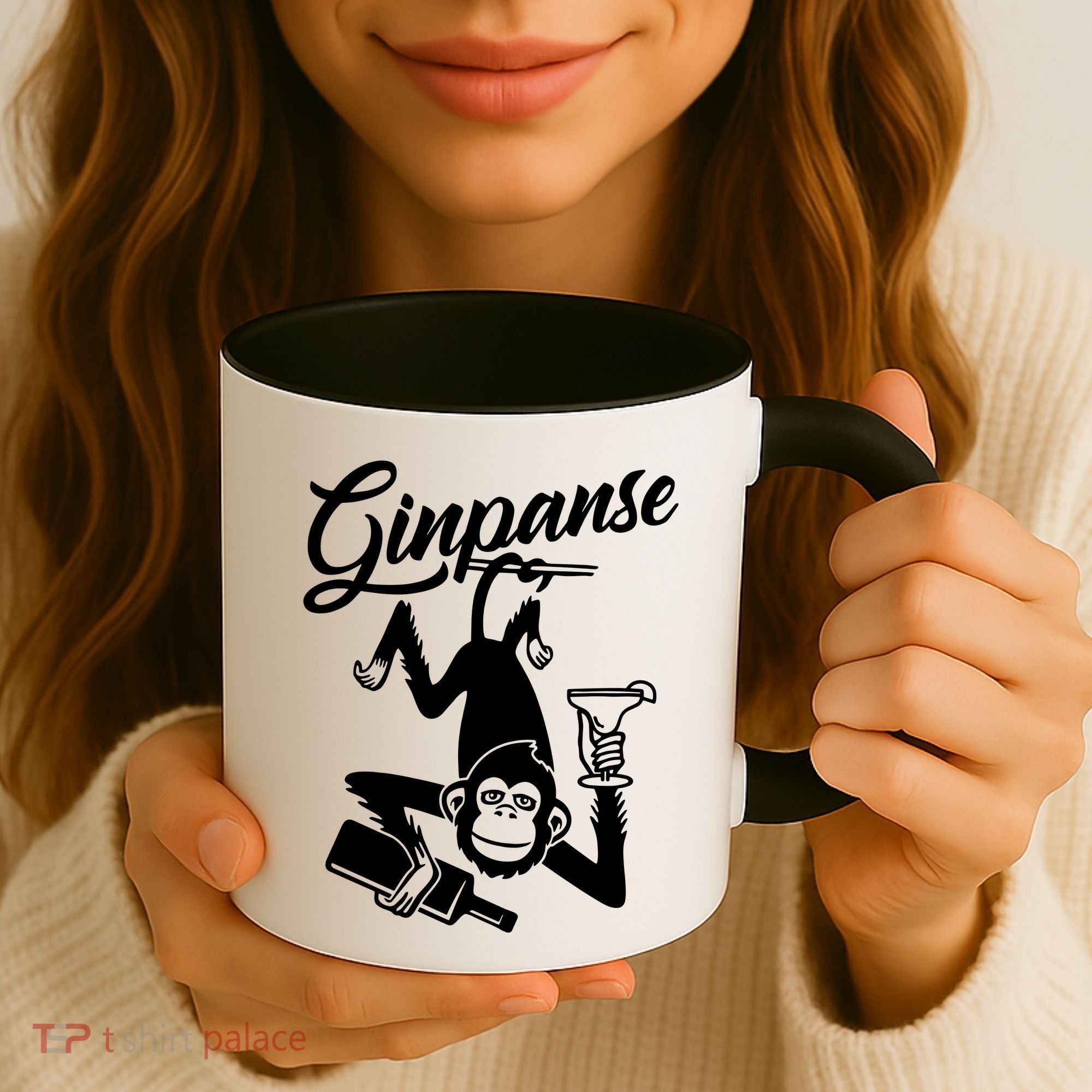 Ginpanse Chimpanzee Chimp Monkey Gin Drink Party Fun Comedy Coffee Mug