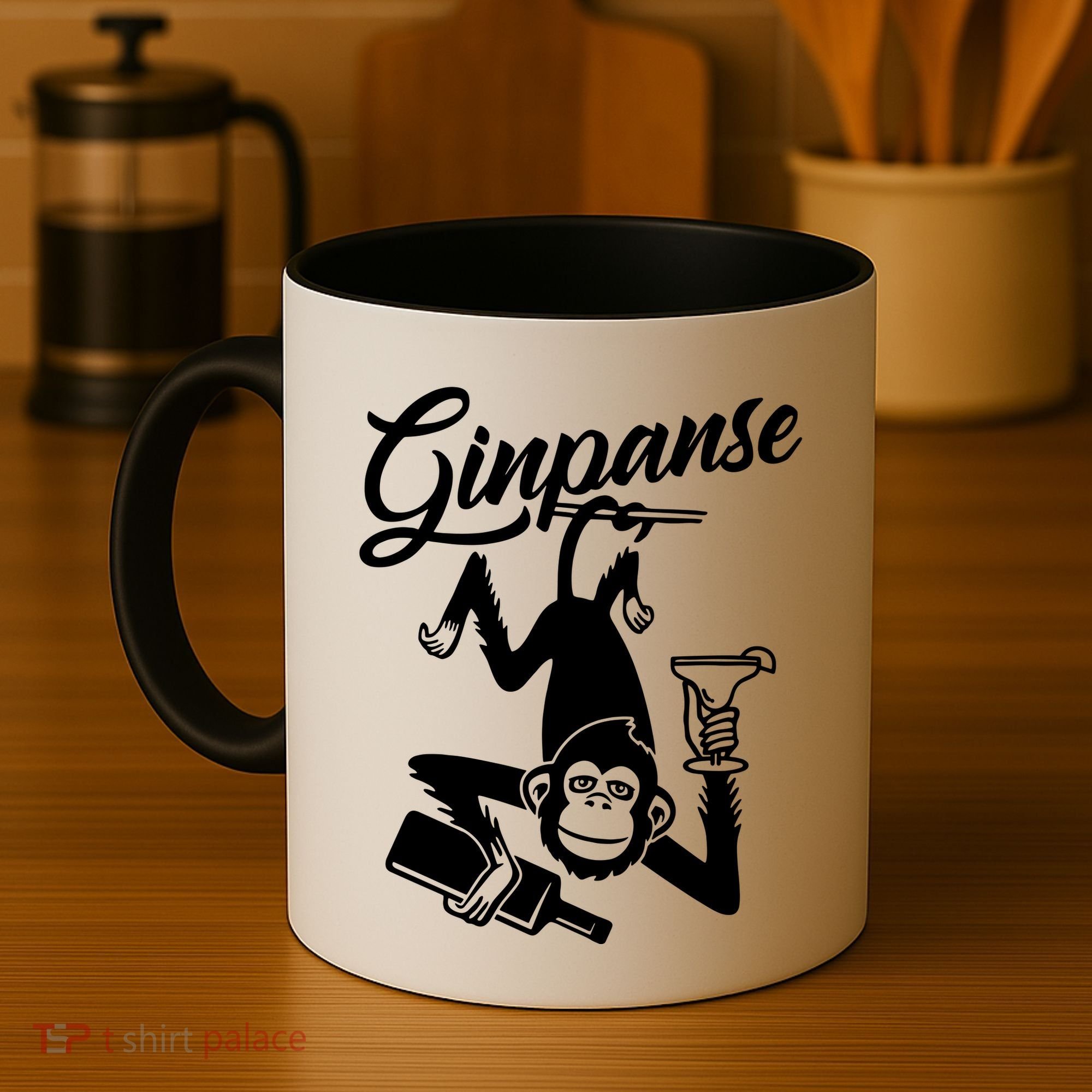 Ginpanse Chimpanzee Chimp Monkey Gin Drink Party Fun Comedy Coffee Mug