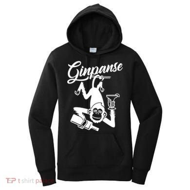 Ginpanse Chimpanzee Chimp Monkey Gin Drink Party Fun Comedy Women's Hoodie