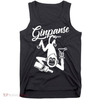 Ginpanse Chimpanzee Chimp Monkey Gin Drink Party Fun Comedy Tank Top