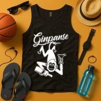 Ginpanse Chimpanzee Chimp Monkey Gin Drink Party Fun Comedy Tank Top thumb 4