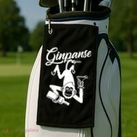 Ginpanse Chimpanzee Chimp Monkey Gin Drink Party Fun Comedy Golf Towel thumb 2