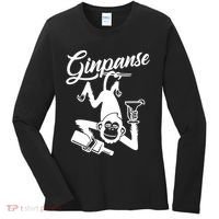 Ginpanse Chimpanzee Chimp Monkey Gin Drink Party Fun Comedy Women's Long Sleeve Shirt thumb 0