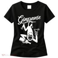 Ginpanse Chimpanzee Chimp Monkey Gin Drink Party Fun Comedy Women's T-Shirt thumb 0