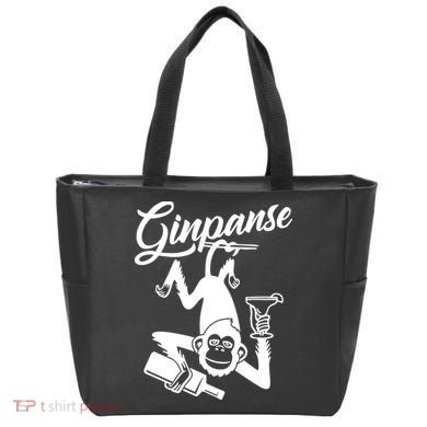 Ginpanse Chimpanzee Chimp Monkey Gin Drink Party Fun Comedy Tote Bag