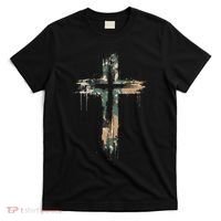 Grunge Christian Cross Camo Camouflage T-Shirt thumb 0