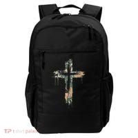 Grunge Christian Cross Camo Camouflage Backpack thumb 0