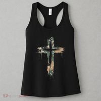 Grunge Christian Cross Camo Camouflage Women's Tank Top thumb 3