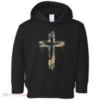 Grunge Christian Cross Camo Camouflage Toddler Hoodie thumb 0