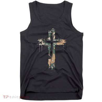 Grunge Christian Cross Camo Camouflage Tank Top
