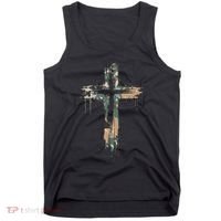 Grunge Christian Cross Camo Camouflage Tank Top thumb 0
