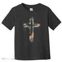 Grunge Christian Cross Camo Camouflage Toddler T-Shirt thumb 0