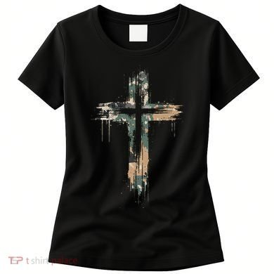Grunge Christian Cross Camo Camouflage Women's T-Shirt