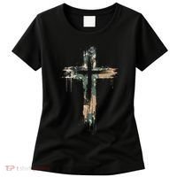 Grunge Christian Cross Camo Camouflage Women's T-Shirt thumb 0