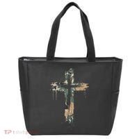 Grunge Christian Cross Camo Camouflage Tote Bag thumb 0