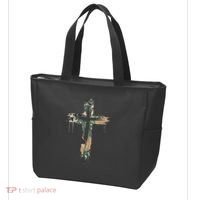 Grunge Christian Cross Camo Camouflage Tote Bag thumb 3