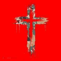 Grunge Christian Cross Camo Camouflage Santa Hat thumb 1