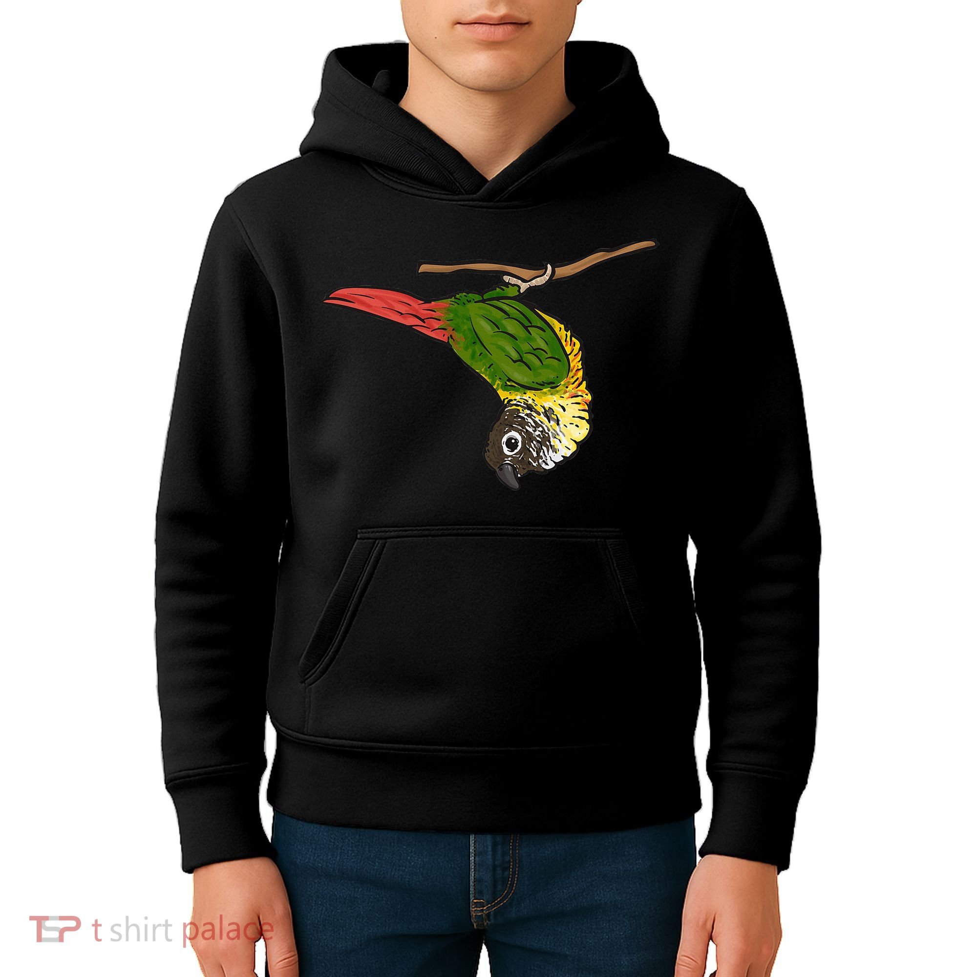Green Cheek Conure Parrot Bird Conure Kids Hoodie
