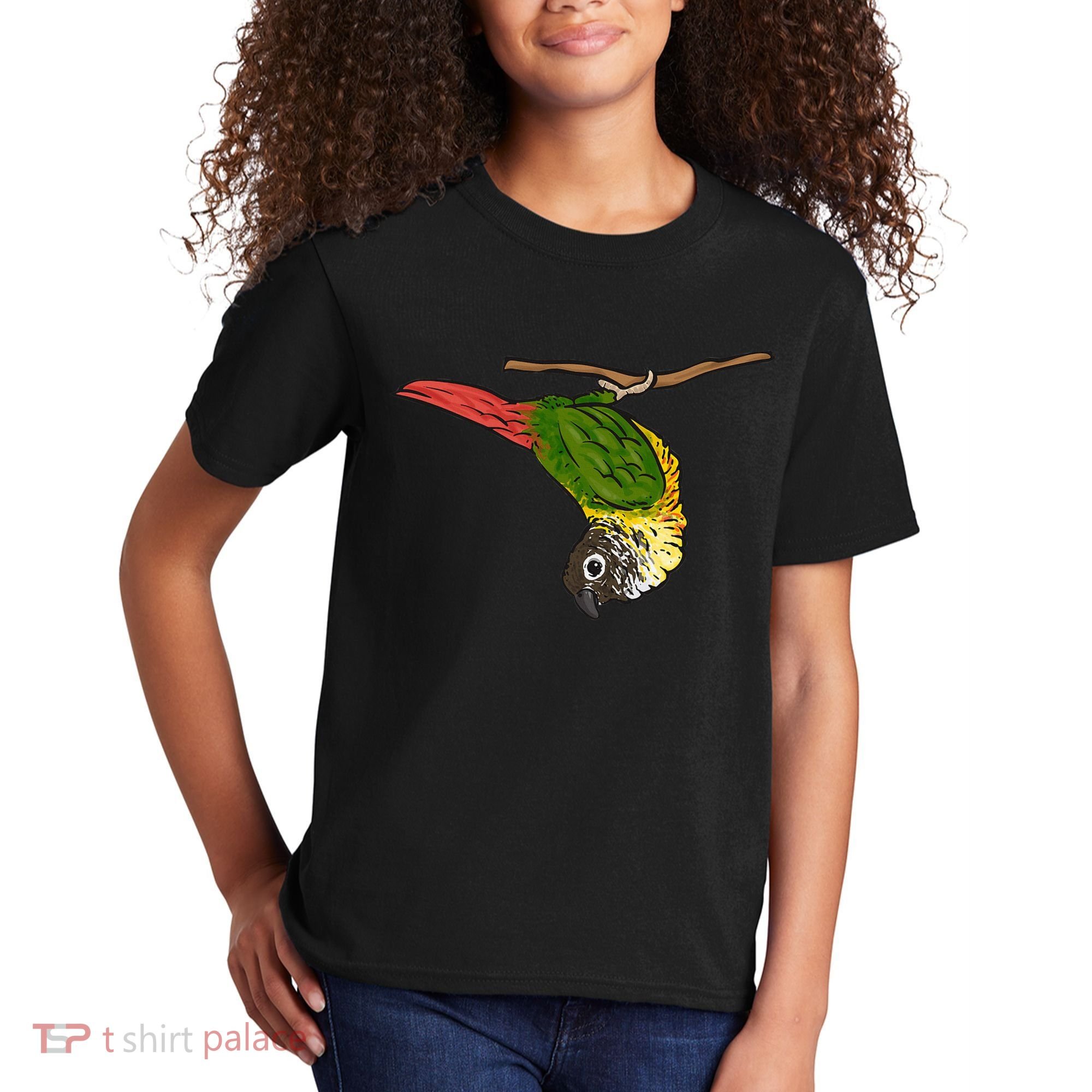 Green Cheek Conure Parrot Bird Conure Kids T-Shirt