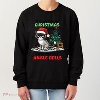 Grumpy Christmas Cat Christmas Jingle Bells Holiday Gift Women's Sweatshirt thumb 0