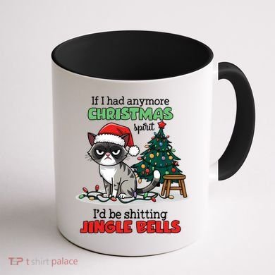 Grumpy Christmas Cat Christmas Jingle Bells Holiday Gift Coffee Mug back