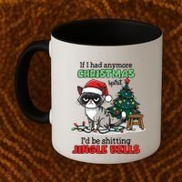 Grumpy Christmas Cat Christmas Jingle Bells Holiday Gift Coffee Mug thumb 2