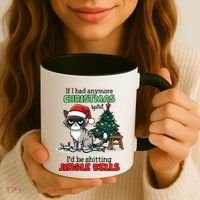 Grumpy Christmas Cat Christmas Jingle Bells Holiday Gift Coffee Mug thumb 3