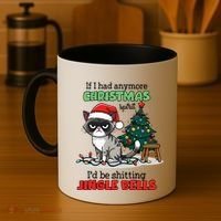 Grumpy Christmas Cat Christmas Jingle Bells Holiday Gift Coffee Mug thumb 4