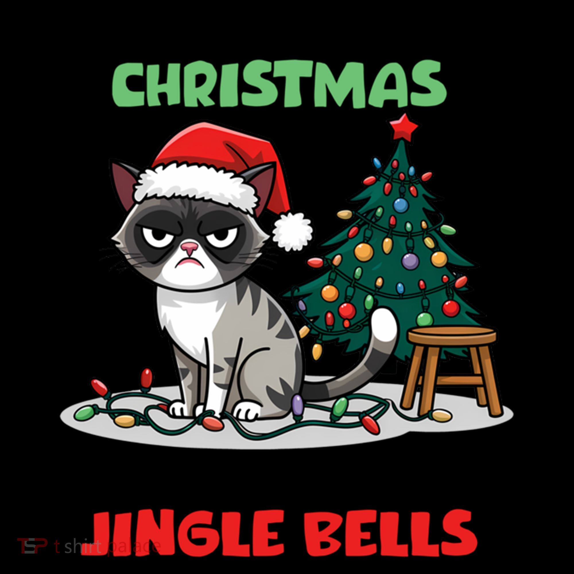 Grumpy Christmas Cat Christmas Jingle Bells Holiday Gift Coffee Mug