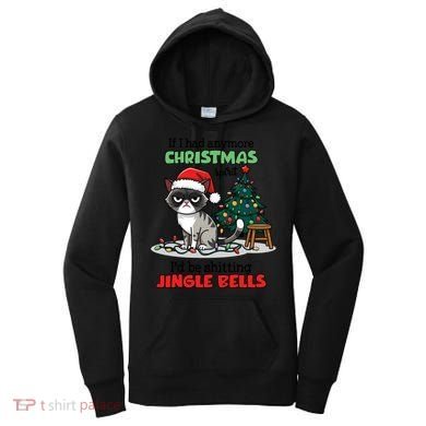 Grumpy Christmas Cat Christmas Jingle Bells Holiday Gift Women's Hoodie