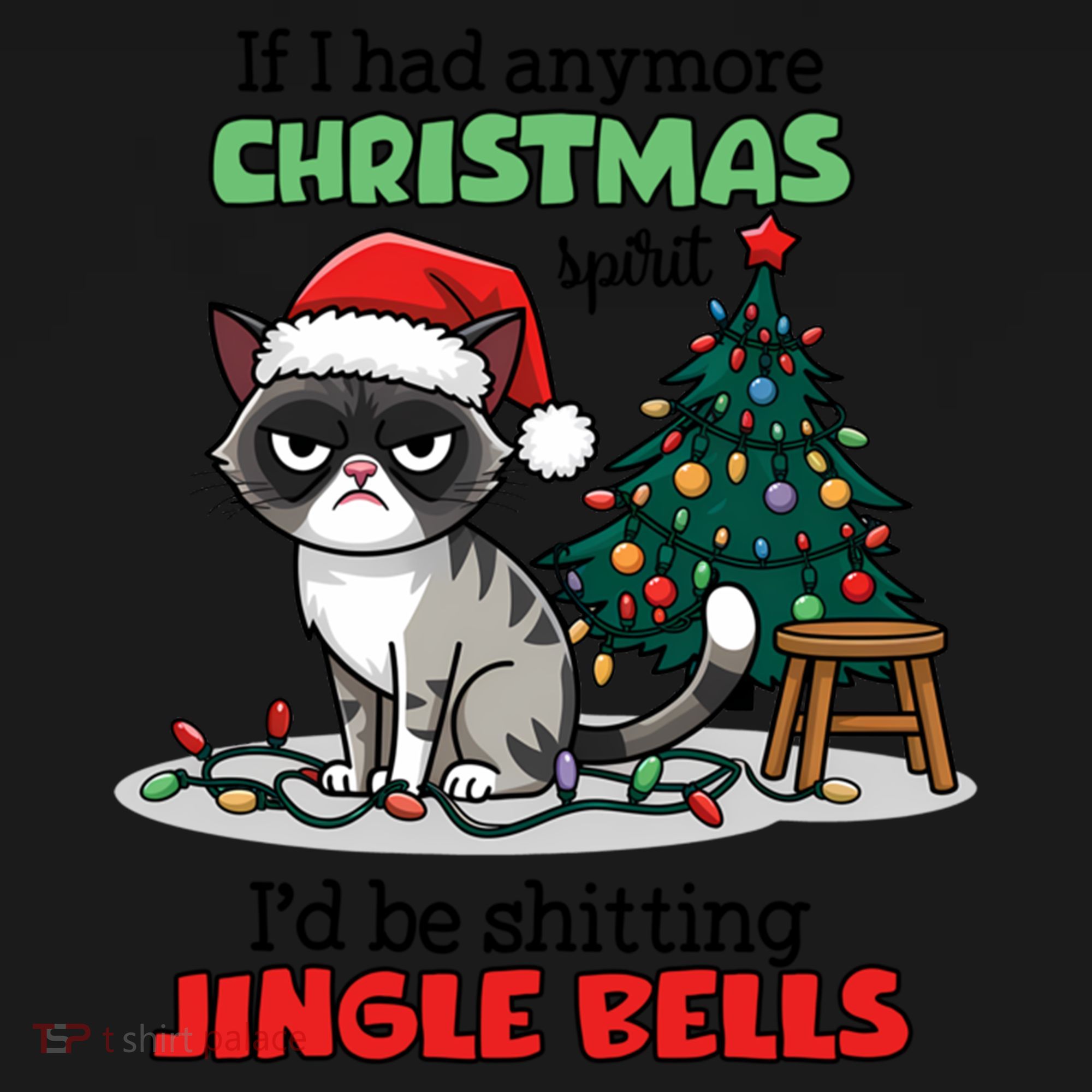 Grumpy Christmas Cat Christmas Jingle Bells Holiday Gift Women's Hoodie