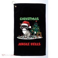 Grumpy Christmas Cat Christmas Jingle Bells Holiday Gift Golf Towel thumb 0