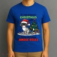 Grumpy Christmas Cat Christmas Jingle Bells Holiday Gift T-Shirt thumb 3
