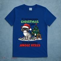 Grumpy Christmas Cat Christmas Jingle Bells Holiday Gift T-Shirt thumb 5