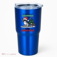 Grumpy Christmas Cat Christmas Jingle Bells Holiday Gift Tumbler thumb 0