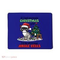Grumpy Christmas Cat Christmas Jingle Bells Holiday Gift Mousepad thumb 0