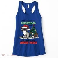 Grumpy Christmas Cat Christmas Jingle Bells Holiday Gift Women's Tank Top thumb 0