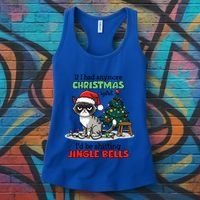 Grumpy Christmas Cat Christmas Jingle Bells Holiday Gift Women's Tank Top thumb 3