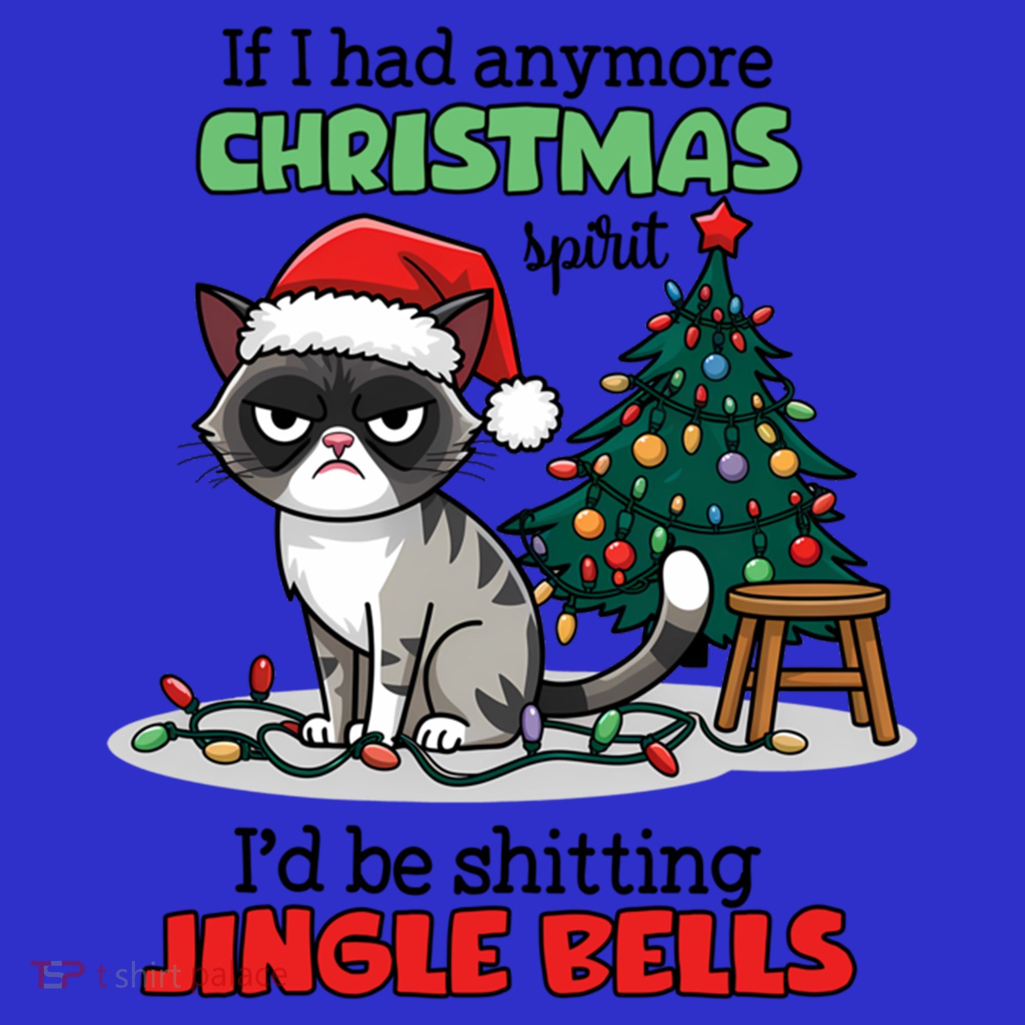 Grumpy Christmas Cat Christmas Jingle Bells Holiday Gift Women's Tank Top