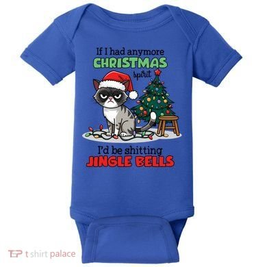 Grumpy Christmas Cat Christmas Jingle Bells Holiday Gift Baby Bodysuit
