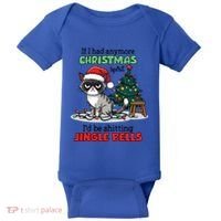 Grumpy Christmas Cat Christmas Jingle Bells Holiday Gift Baby Bodysuit thumb 0