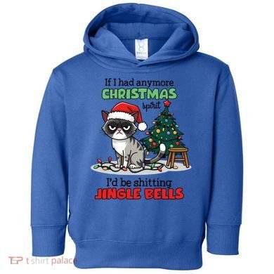 Grumpy Christmas Cat Christmas Jingle Bells Holiday Gift Toddler Hoodie
