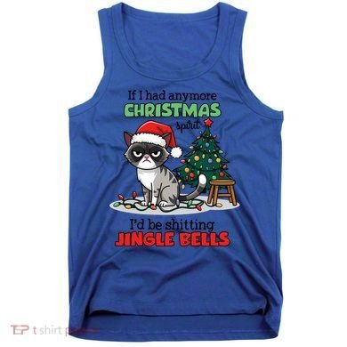 Grumpy Christmas Cat Christmas Jingle Bells Holiday Gift Tank Top