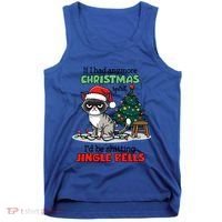 Grumpy Christmas Cat Christmas Jingle Bells Holiday Gift Tank Top thumb 0