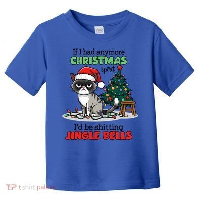 Grumpy Christmas Cat Christmas Jingle Bells Holiday Gift Toddler T-Shirt