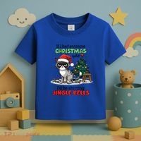 Grumpy Christmas Cat Christmas Jingle Bells Holiday Gift Toddler T-Shirt thumb 3
