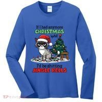 Grumpy Christmas Cat Christmas Jingle Bells Holiday Gift Women's Long Sleeve Shirt thumb 0