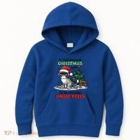 Grumpy Christmas Cat Christmas Jingle Bells Holiday Gift Kids Hoodie thumb 0