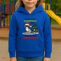 Grumpy Christmas Cat Christmas Jingle Bells Holiday Gift Kids Hoodie thumb 3